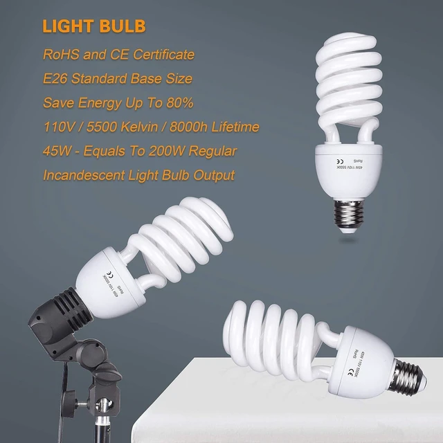 Alt view image 12 of 14 - EMART Umbrella Photography Lighting Kit, 200/700W Bulbs, Soft Light Continuous Photographic Reflector Set for Portrait Studio Video Recording, Filming, Podcast
