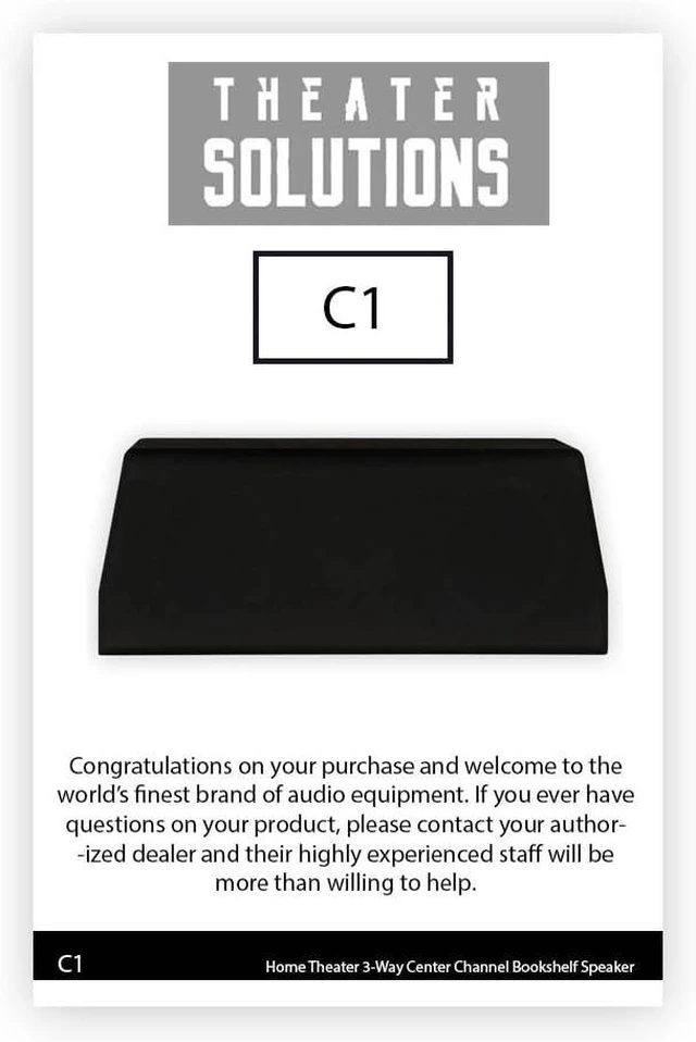 Alt view image 8 of 8 - Theater Solutions C1 Bookshelf Center Channel Speaker Surround Sound Home Theater, Black