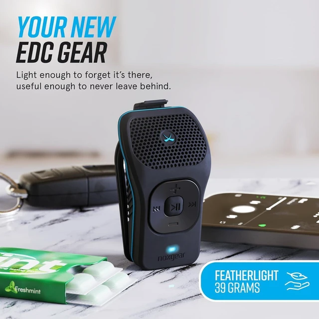 Alt view image 10 of 14 - noxgear 39g Wearable Bluetooth Speaker, Magnetic Mini Clip-On EDC Gear, Waterproof Up to 15 Hours Playtime | Clip On Speaker, Wearable Speaker with Microphone, 100ft Range