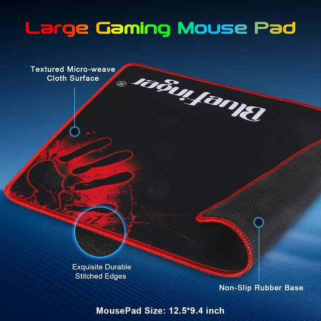 Alt view image 14 of 14 - BlueFinger Backlit Gaming Keyboard, Mouse and LED Headset Combo - USB Wired 3 Color Crack Backlit, Blue LED Light Headset - Set for Work and Game