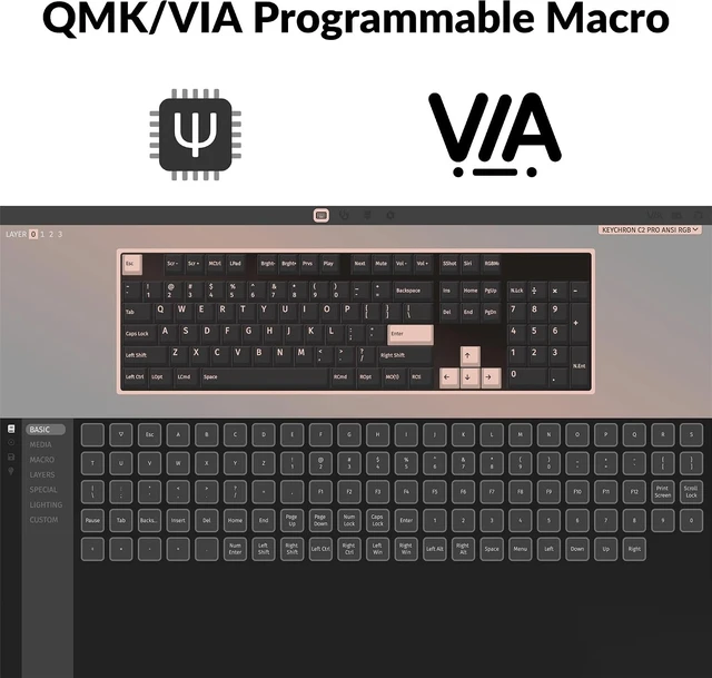 Alt view image 9 of 14 - Keychron C2 Pro Wired Custom Mechanical Keyboard, Full-Size Hot-Swappable