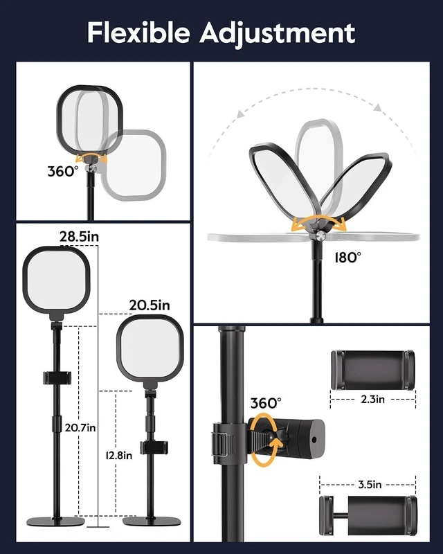 Alt view image 13 of 14 - LitONES Video Conference Lighting for Zoom Meeting, Ring Light for Desk with Flexible Stand, 30 Light Modes Ring Light for Computer, Video Lights & Memory Func for Video Calls, Live Stream, Webcam