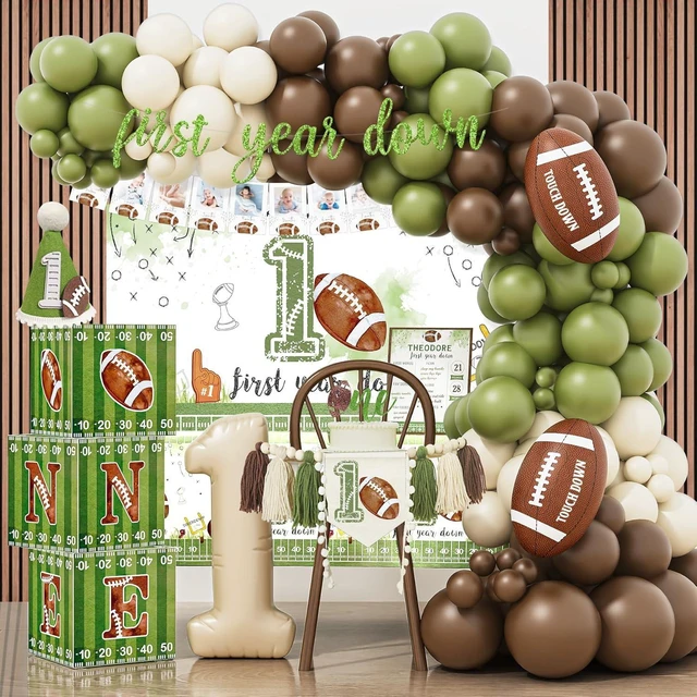 Alt view image 8 of 14 - HYCSANBAO Football 1st Birthday Party Decorations1st Year Down Birthday DecorationsFirst Year Down Football Birthday Decorations Party Supplies