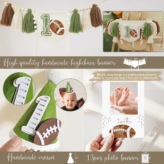Alt view image 12 of 14 - HYCSANBAO Football 1st Birthday Party Decorations1st Year Down Birthday DecorationsFirst Year Down Football Birthday Decorations Party Supplies