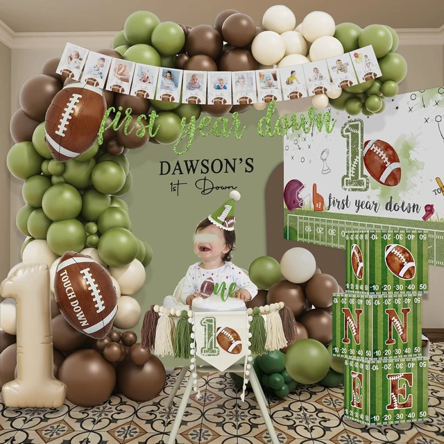 Alt view image 10 of 14 - HYCSANBAO Football 1st Birthday Party Decorations1st Year Down Birthday DecorationsFirst Year Down Football Birthday Decorations Party Supplies