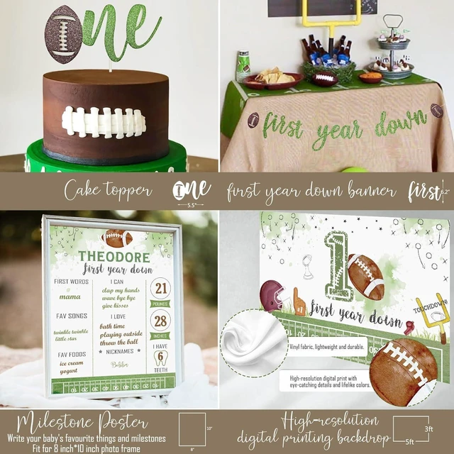 Alt view image 13 of 14 - HYCSANBAO Football 1st Birthday Party Decorations1st Year Down Birthday DecorationsFirst Year Down Football Birthday Decorations Party Supplies