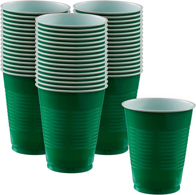 Alt view image 5 of 8 - Amscan 436801.03 Big Party Pack Festive Green Plastic Cups | 16 oz.| Pack of 50 | Party Supply