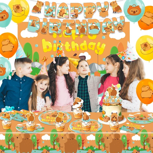 Alt view image 8 of 12 - Capybara Birthday DecorationsCapybara Party SuppliesCapybara Party DecorationsCapybara Party Supplies Include Balloons,Backdrop,Banner, Cake ToppersTableware, Tablecloth