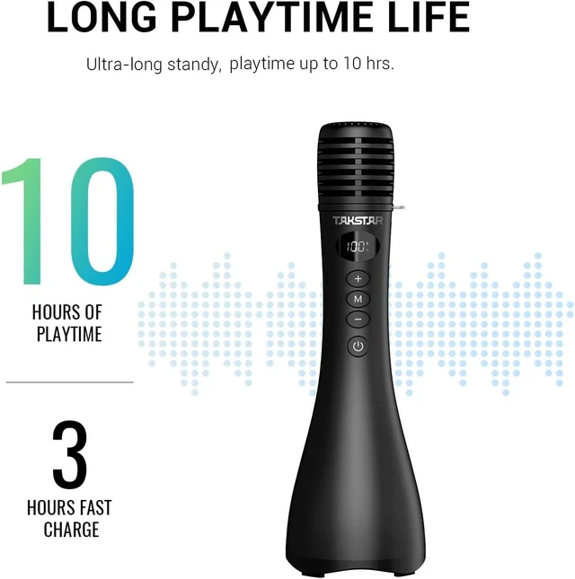 Alt view image 9 of 12 - TAKSTAR Bluetooth Microphone & Voice Amplifier, 15W Wireless Handheld Mic with Speaker LED Display, 4 Modes, Noise Canceling, Portable PA System for Teaching Singing Speaking Karaoke Wedding - DA10