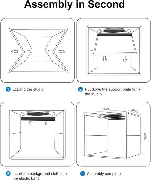 Alt view image 12 of 14 - PULUZ Mini Photo Studio Light Box, Photo Shooting Tent kit, Portable Folding Photography Light Tent with CRI >95 104pcs LED Light & 6 Kinds Double-Sided Color Backgrounds for Small Size Products
