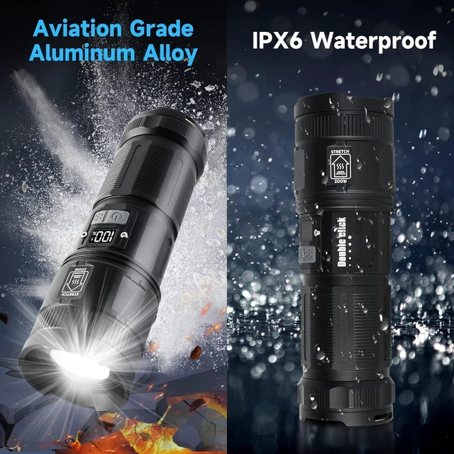 Alt view image 13 of 14 - Father's Day 3000 Lumens Rechargeable Tactical Flashlight with COB Work Light, Super Bright High-Powered Handheld for Emergencies, Camping, Hiking - Perfect for Dad