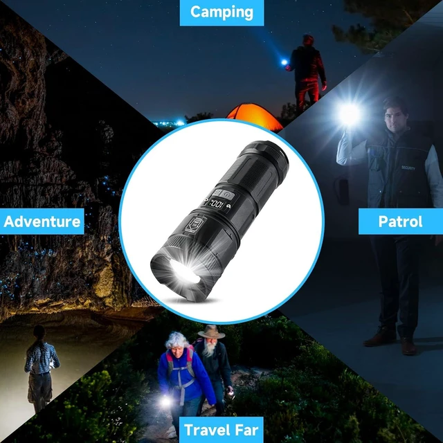 Alt view image 14 of 14 - Father's Day 3000 Lumens Rechargeable Tactical Flashlight with COB Work Light, Super Bright High-Powered Handheld for Emergencies, Camping, Hiking - Perfect for Dad