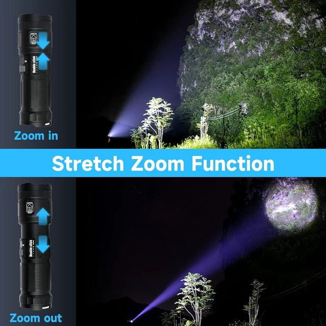 Alt view image 10 of 14 - Father's Day 3000 Lumens Rechargeable Tactical Flashlight with COB Work Light, Super Bright High-Powered Handheld for Emergencies, Camping, Hiking - Perfect for Dad