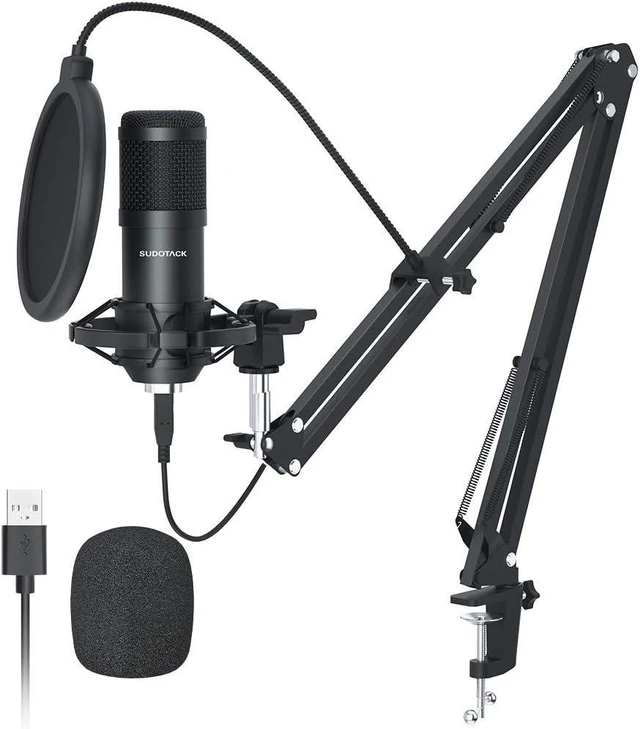 Alt view image 8 of 14 - SUDOTACK ST-800 Podcast Microphone Kit, 192kHz/24bit USB Condenser PC Mic | 192kHz/24bit chipset, cardioid pickup, studio recording, streaming gaming, voice-over YouTube Twitch, desktop creators