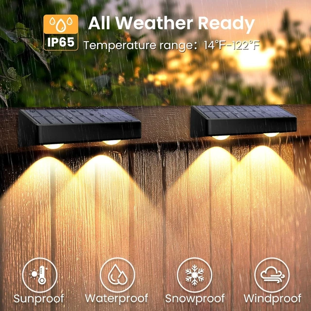 Alt view image 13 of 14 - SOLPEX Solar Fence Lights Outdoor, 9 Fixed Colors Color Changing Fence Solar Lights Outdoor Waterproof IP65, LED Deck Lighting for Halloween Backyard Wall Step Patio Railing Pool Porch (8 Pack)