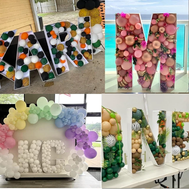 Alt view image 12 of 12 - 2FT Sign & Mosaic Balloon Frame Letter DIY Fillable Letters Kit for Birthday Party Wedding Backdrop Decor