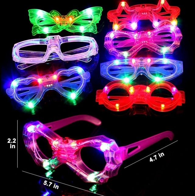 Alt view image 9 of 14 - 24 Packs LED Glasses for kids Glow in the dark Party Supplies ,6 LED 6 Shapes Light up Party Glasses Flashing Glow Party Favor Toys Bulk for Kids Adults Birthday Party Favor Halloween Holiday