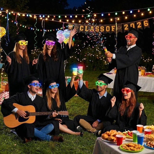 Alt view image 12 of 14 - 24 Packs LED Glasses for kids Glow in the dark Party Supplies ,6 LED 6 Shapes Light up Party Glasses Flashing Glow Party Favor Toys Bulk for Kids Adults Birthday Party Favor Halloween Holiday