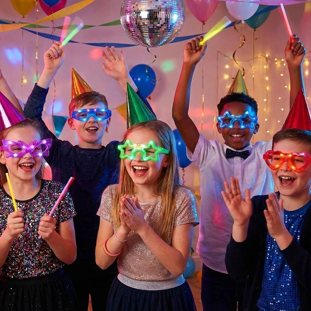 Alt view image 14 of 14 - 24 Packs LED Glasses for kids Glow in the dark Party Supplies ,6 LED 6 Shapes Light up Party Glasses Flashing Glow Party Favor Toys Bulk for Kids Adults Birthday Party Favor Halloween Holiday