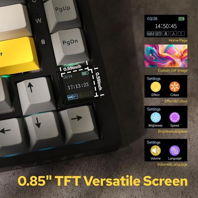 Alt view image 9 of 12 - EPOMAKER Ajazz AK820 Pro Wireless Mechanical Keyboard with TFT Display&Knob
