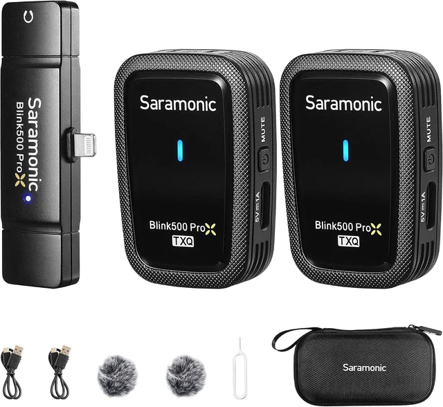 Alt view image 8 of 14 - Saramonic Blink500 Prox-Q4 Wireless Lavalier Microphone for iPhone iPad - mini Plug Play Cordless Lapel Mic for Vlog Podcast Facebook Live Stream Filming Video Recording (TX+TX+RX)