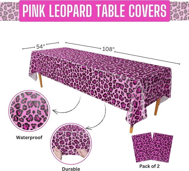 Alt view image 12 of 12 - Pink Leopard Deluxe Party Supplies Pack (124 Pieces for 16 Guests) - Cheetah Party Decorations, Two Wild Birthday for Girls - Blue Orchards
