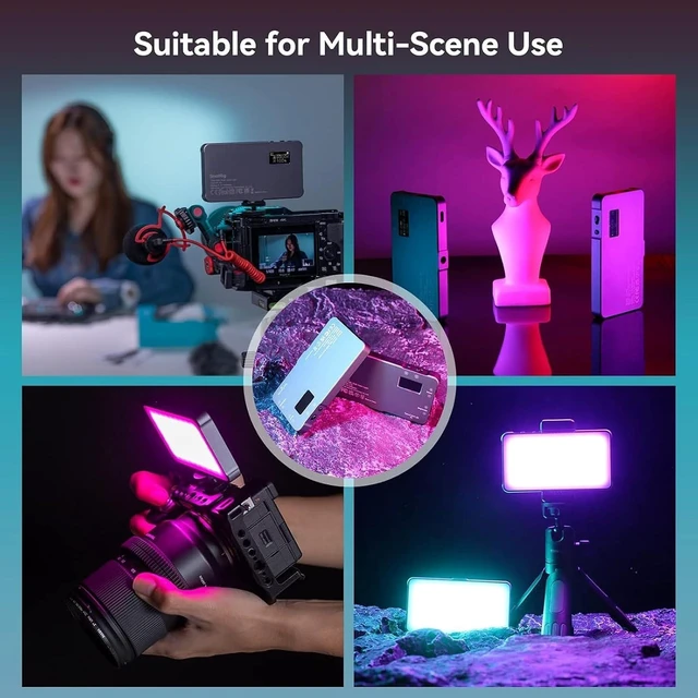 Alt view image 13 of 14 - P96L RGB Video Light by SmallRig, Portable Metal LED Camera Light, 2500-8000K, 21 Effects, CRI 96+, OLED Display, Photo and Video Lighting, Long Battery Life, Fits Phone and Camera