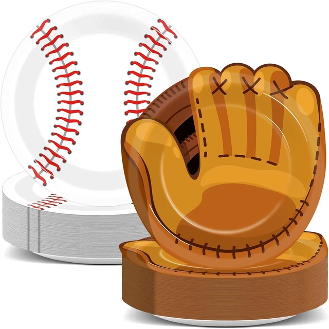 Alt view image 8 of 14 - Justforjoyful 100Pcs Baseball Plates Baseball Party Supplies 9inch Sports Themed Birthday Party Plates Disposable Baseball Dinner Dessert Paper Plates for Baseball Birthday Gamed Day Party Decorations