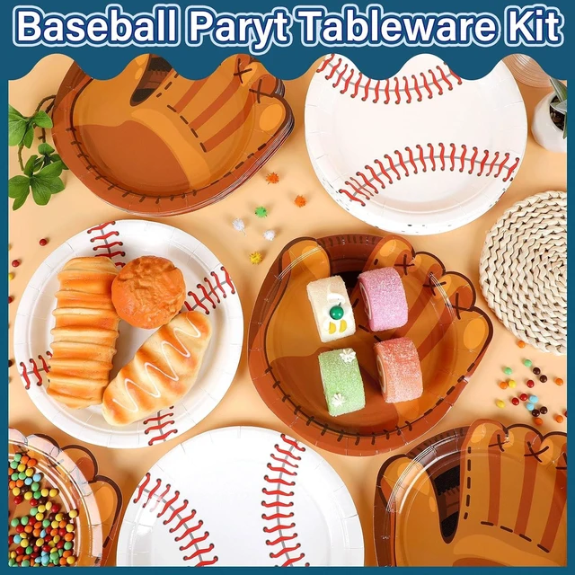 Alt view image 11 of 14 - Justforjoyful 100Pcs Baseball Plates Baseball Party Supplies 9inch Sports Themed Birthday Party Plates Disposable Baseball Dinner Dessert Paper Plates for Baseball Birthday Gamed Day Party Decorations