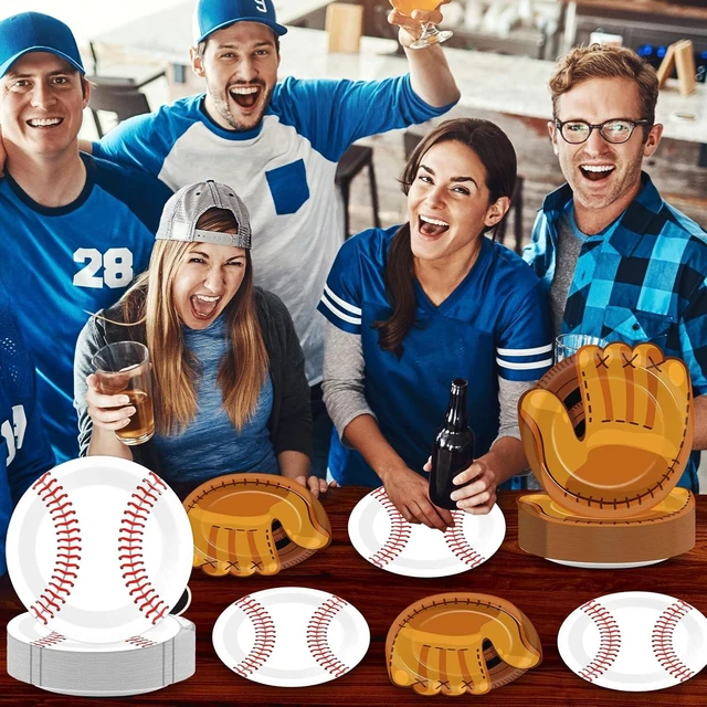 Alt view image 13 of 14 - Justforjoyful 100Pcs Baseball Plates Baseball Party Supplies 9inch Sports Themed Birthday Party Plates Disposable Baseball Dinner Dessert Paper Plates for Baseball Birthday Gamed Day Party Decorations