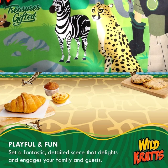 Alt view image 10 of 12 - Treasures Gifted Officially Licensed Wild Kratts Birthday Party Supplies - Pack of 3 Tablecloth 54 x 108 Inches - Wild Kratts Party Decorations - Disposable Plastic Happy Birthday Tablecloth