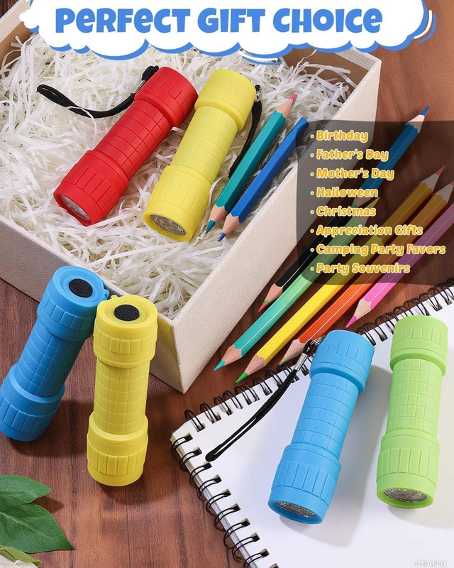 Alt view image 10 of 14 - EverBrite 16-Pack Mini LED Flashlight Set, Small Flash Lights Assorted 4 Colors, 48 AAA Batteries Included, for Emergency, Camping, Hiking, Outdoor Activities, Bulk Holiday Gifts