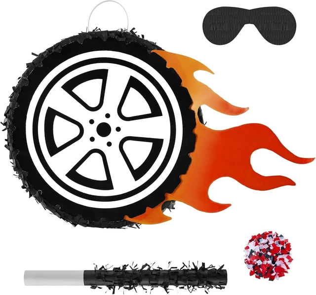 Alt view image 5 of 8 - Car Wheel Pinata Race Car Birthday Party Supplies 12.9 Inch Car Theme Party Decorations for Baby Shower, Bridal Shower, Race Car Theme Party