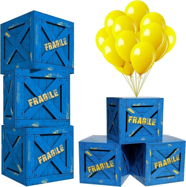 Alt view image 8 of 14 - Qilery 16 Pcs Balloon Box Party Military Supply Fragile Loot Drop Box Party Favors with Yellow Balloons Entertainment Theme Birthday Activities Box for Birthday Christmas