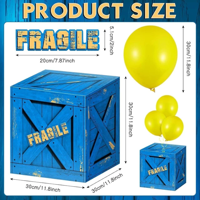 Alt view image 9 of 14 - Qilery 16 Pcs Balloon Box Party Military Supply Fragile Loot Drop Box Party Favors with Yellow Balloons Entertainment Theme Birthday Activities Box for Birthday Christmas