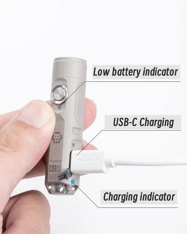 Alt view image 10 of 12 - RovyVon A3 Pro 650 High Lumens Rechargeable Keychain Flashlights | USB-C Rechargeable 7000K Mini EDC Flashlight with Momentary On, Lock Mode, Magnetic Clip,Gift for Pocket Outdoor