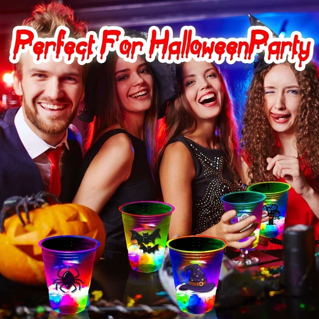Alt view image 14 of 14 - mishunyus 40 Pcs Glow in The Dark Halloween Party Cups - Pumpkin Bat Ghost Theme, Plastic Drinkware for Adults Party Supplies