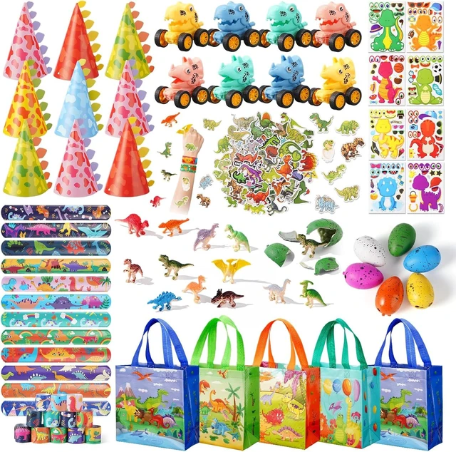 Alt view image 7 of 12 - Vanblue 134Pcs Dinosaur Party Favors Dinosaur Birthday Party Decorations Goodie Bags Stuffers Fillers for Kids Birthday, Themed Party Supplies Classroom Rewards Gifts for Boys