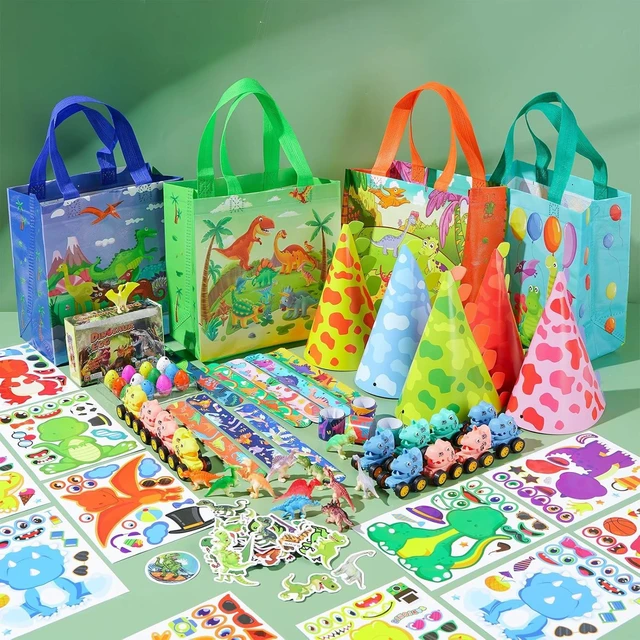 Alt view image 8 of 12 - Vanblue 134Pcs Dinosaur Party Favors Dinosaur Birthday Party Decorations Goodie Bags Stuffers Fillers for Kids Birthday, Themed Party Supplies Classroom Rewards Gifts for Boys