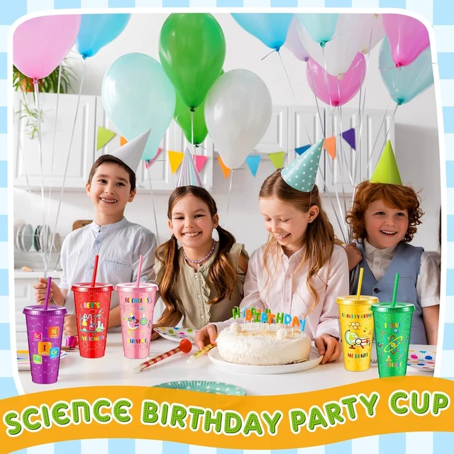 Alt view image 12 of 12 - Uiifan 12 Pcs Science Party Cups Favors 24 oz Plastic Tumbler with Lid and Straw Reusable for Boys Kids Science Birthday Party Supplies Decorations