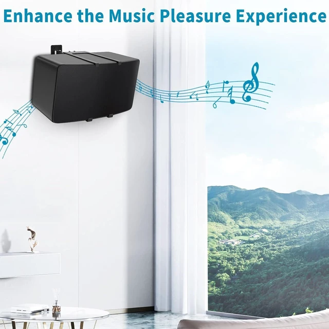 Alt view image 13 of 14 - notiela Speaker Wall Mount for Sonos Five & Play 5 Gen 2 Speaker Mount, Tilt & Swivel Adjustable Wall Bracket for Sonos Play:5 and Sonos Five Wall Mount, Black