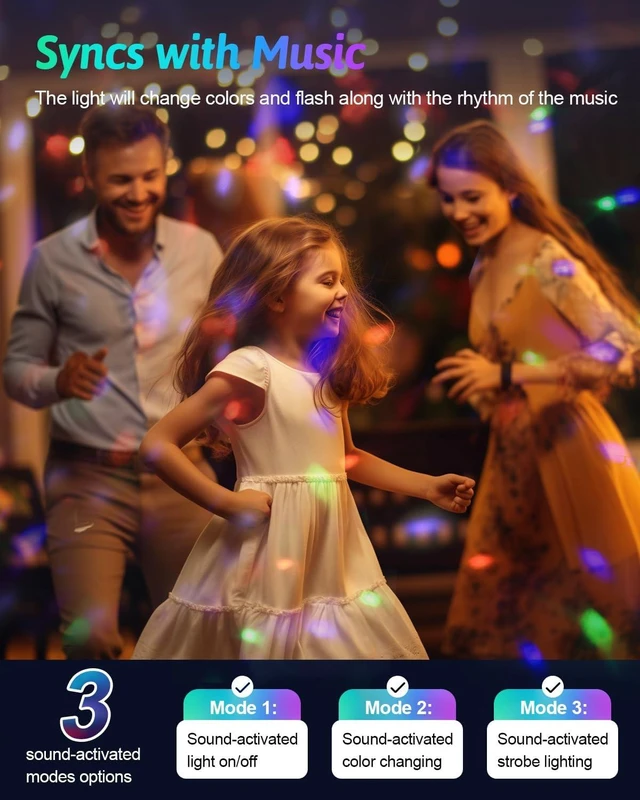 Alt view image 9 of 14 - Luditek 2-Pack Party Karaoke Lights with Remote for Kids Party Supplies Dancing Birthday Decorations, USB Powered 6 Light Colors, Boys Toys Gifts for Christmas Party Decorations Home Room
