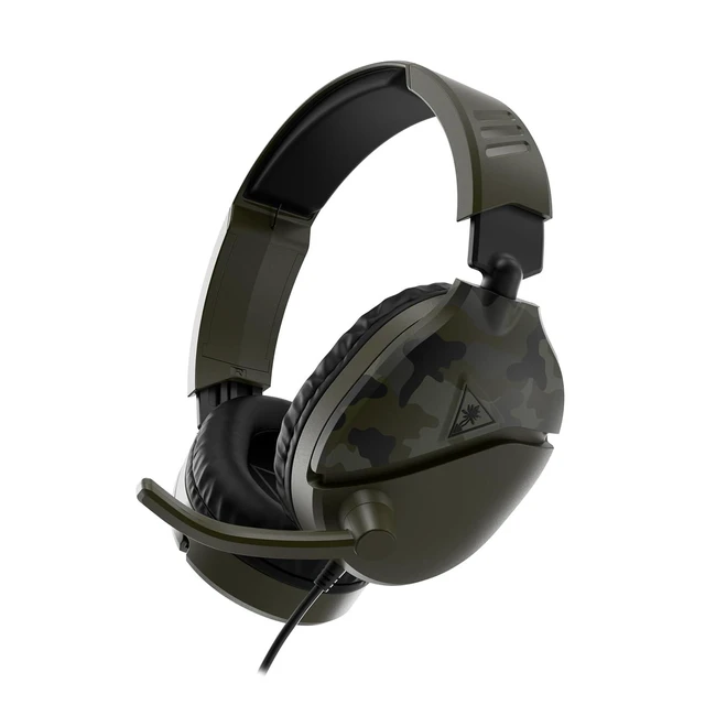 Alt view image 8 of 14 - Turtle Beach Recon 70 Wired Multiplatform Gaming Headset for Xbox, PC, PS5 | Xbox Series X|S, Xbox One, PlayStation, PS4, Mobile, Flip-to-Mute Mic, 40mm Speakers, Lightweight, Soft Earpads, Green Camo