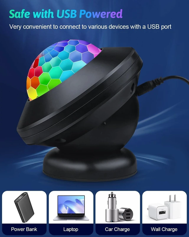 Alt view image 14 of 14 - Luditek 2-Pack Party Karaoke Lights with Remote for Kids Party Supplies Dancing Birthday Decorations, USB Powered 6 Light Colors, Boys Toys Gifts for Christmas Party Decorations Home Room