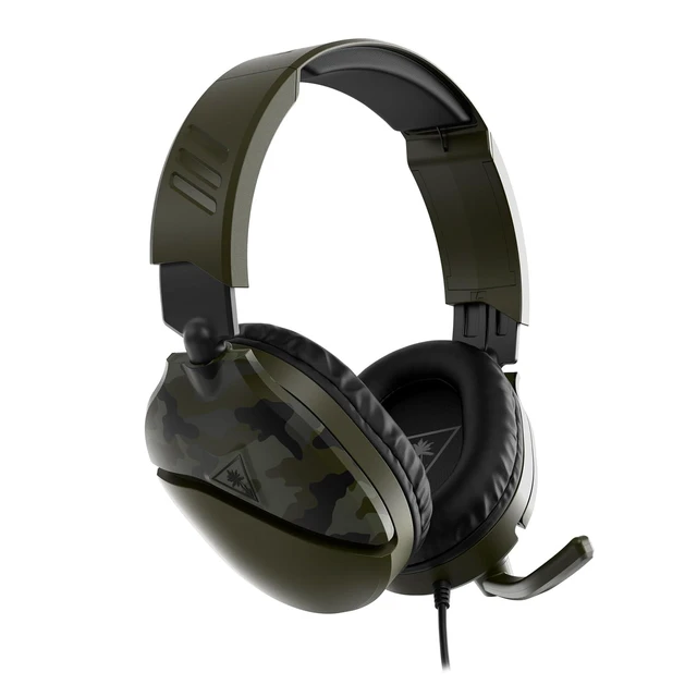 Alt view image 11 of 14 - Turtle Beach Recon 70 Wired Multiplatform Gaming Headset for Xbox, PC, PS5 | Xbox Series X|S, Xbox One, PlayStation, PS4, Mobile, Flip-to-Mute Mic, 40mm Speakers, Lightweight, Soft Earpads, Green Camo