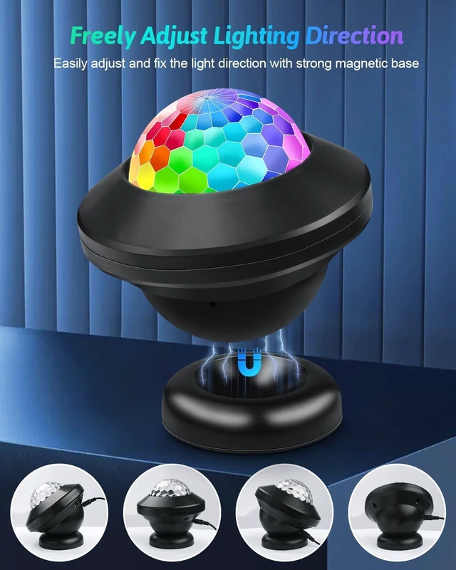 Alt view image 13 of 14 - Luditek 2-Pack Party Karaoke Lights with Remote for Kids Party Supplies Dancing Birthday Decorations, USB Powered 6 Light Colors, Boys Toys Gifts for Christmas Party Decorations Home Room