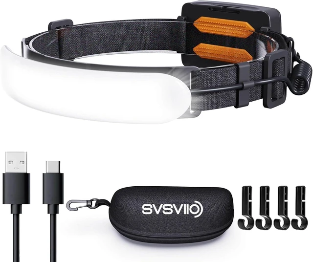 Alt view image 8 of 14 - svsviio Headlamp Rechargeable PRO+,7500mAh 1500 Lumen Super Bright 230°Beam LED Head Lamp,Head Lights for Forehead,3 Modes,IPX6 Headlamps for Adults Camping/Mechanic/Hard Hat