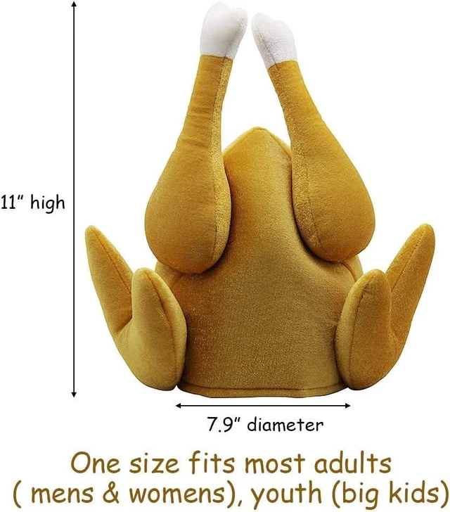 Alt view image 10 of 14 - yosager 3 Pack Men's Roasted Turkey Hat, Thanksgiving Halloween Turkey Costume Funny Hat for Christmas Holiday Party Favors Party Supplies