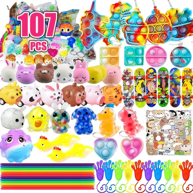 Alt view image 8 of 14 - Leeche Premium Pop Party Favors Toys for kids,107PCS Prize Box Toys for All Ages kids,Birthday Party, School Classroom Rewards, Carnival Prizes, Pinata Fillers, Treasure Chest, Goody Bag Fillers