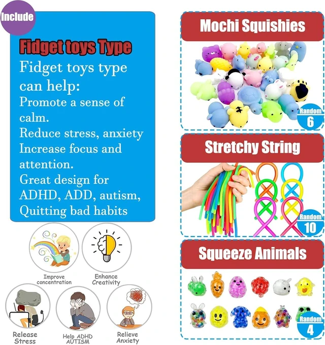Alt view image 11 of 14 - Leeche Premium Pop Party Favors Toys for kids,107PCS Prize Box Toys for All Ages kids,Birthday Party, School Classroom Rewards, Carnival Prizes, Pinata Fillers, Treasure Chest, Goody Bag Fillers